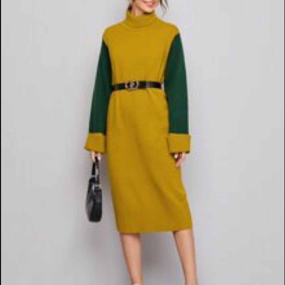 NEW Colorblock Sweater Dress